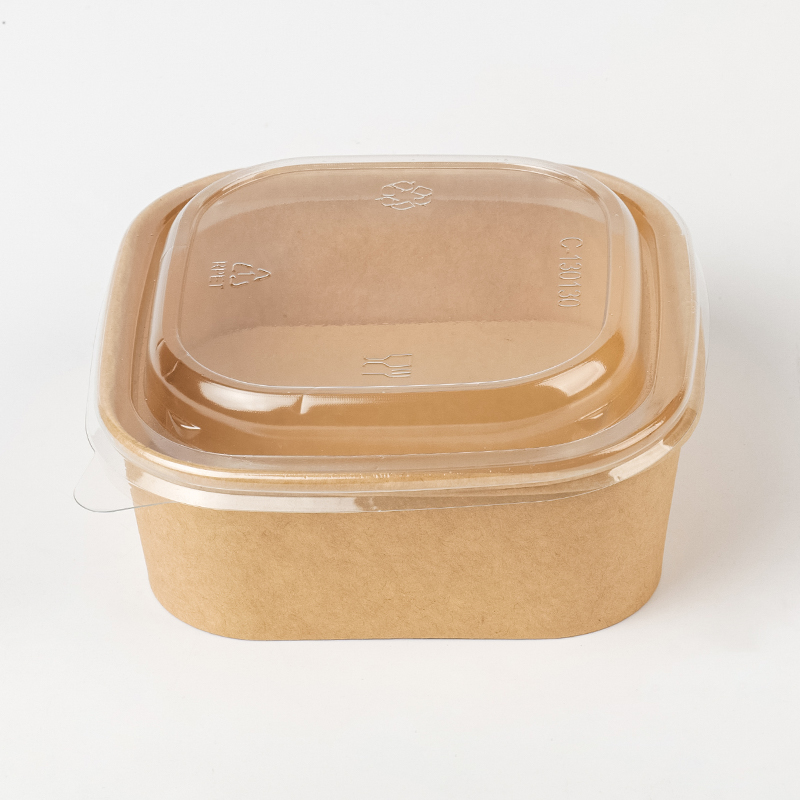 Tigela de papel retangular e quadrada