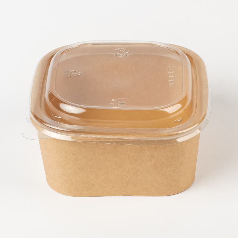 Tigela de papel retangular e quadrada