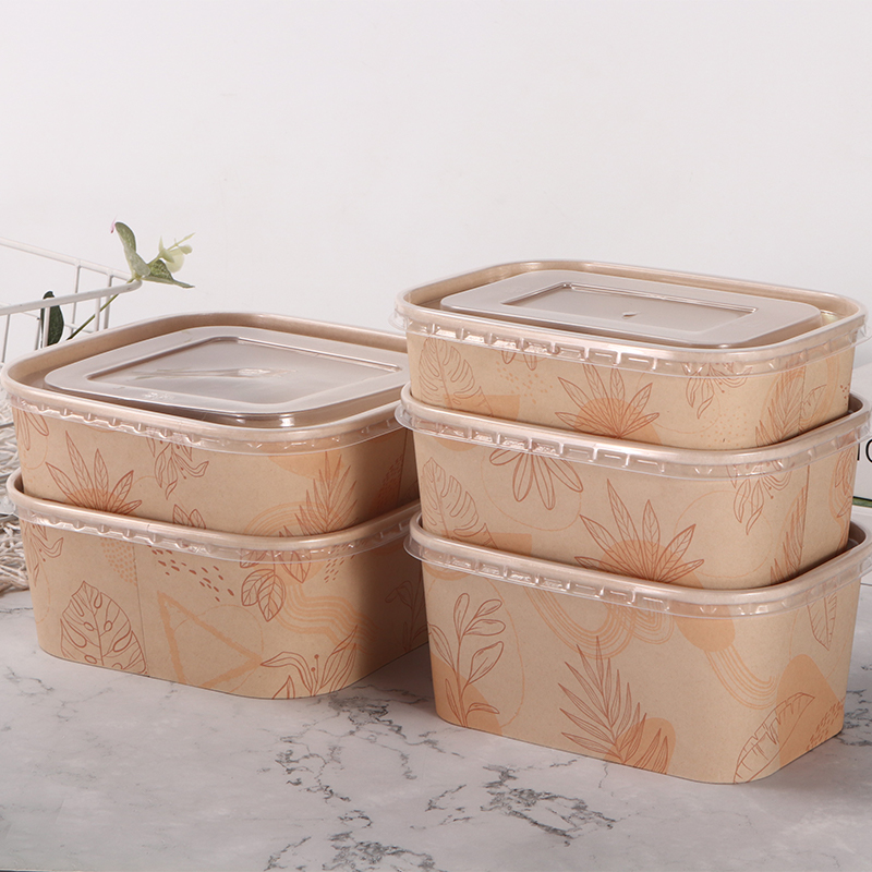 Tigela de papel retangular e quadrada